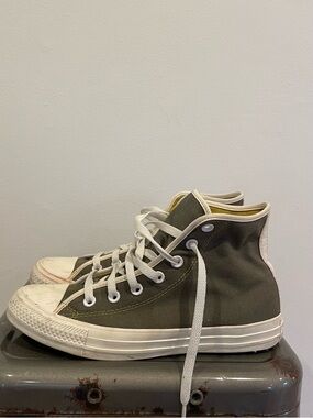 Women’s Converse High-Top Canvas Sneakers in Olive Green